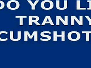 hot shemale gives herself a facial cumshot, wanna see more?