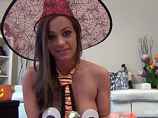 Abigail Mac does a sexy Halloween solo masturbation session