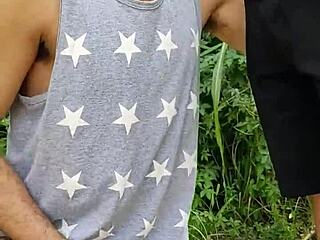 she sucked the farmer's big cock in the field while friend filmed