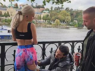 Busty milf Laura Crystal takes hardcore anal with double penetration and cum swallow.