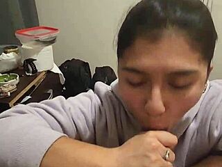 My girlfriend sucks me off quick, can't release my dick