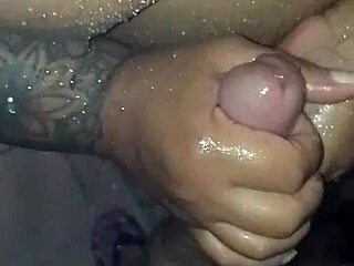 chubby wife gives sexy bath to husband
