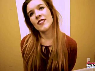 Ginger beauty keaton rubs her pussy with a sex toy and gets deeply banged in group amateurs