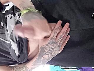 In the garden, a dominant figure with a huge cock invites you to drink his hot cum from the toilet