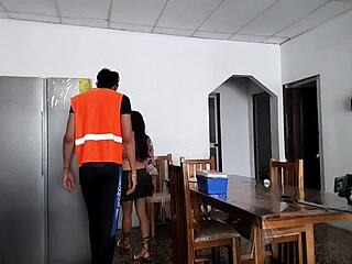 hot latina spreads legs to show huge ass to strangers at home