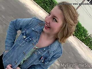 Lila Frey's first public fuck with a big black cock on display