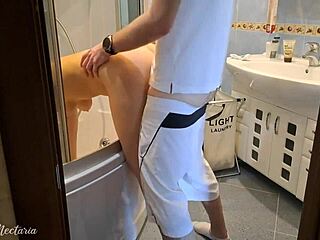 She Was Trying to Clean the Bath While I Was Fucking Her Naked Big Cock Amateurs Tanned Small Waist Moaning