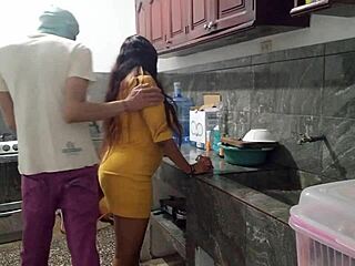 I pull bait off stepbrother's penis in kitchen with a slick homemade blowjob