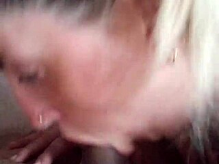 Blonde latina slut deepthroating her friend's big cock