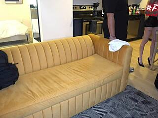 Backstage cheating with slutty Russian girlfriend Sasha Beart fucking her boyfriend's friend.