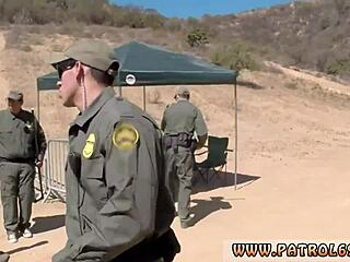 i'm the blonde cop in uniform getting a threesome on the hood