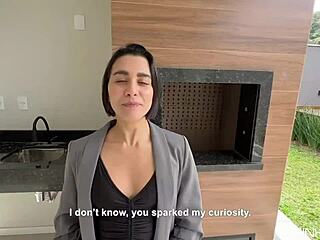 beautiful real estate agent demonstrates skills to seal the deal