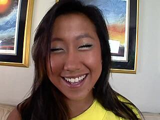 asian milf bends over for intense oral pleasure in heels