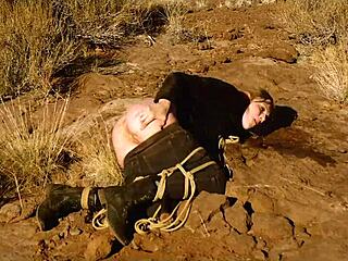 Big-ass blonde whipped hard before rough anal in dirty outdoor BDSM