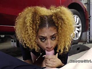 ebony spinner bangs big cock in shop 😈