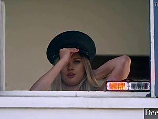 Gorgeous Amber Moore Can't Resist a Man in Uniform for Intense Blowjob and Riding