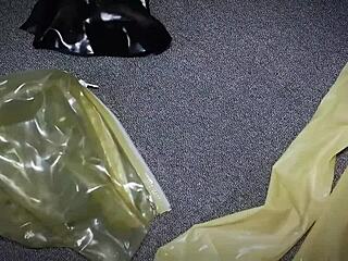 3 Layers Latex 4 Layers Gloves Gasmask Self-Bondage