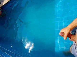 Surprised my Latina step-sister at the pool with my hard cock