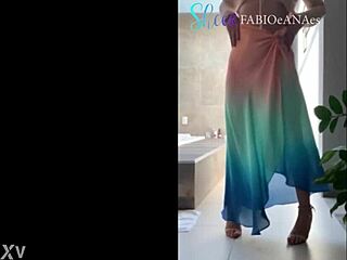 sensual curvy woman in miniskirt and costume