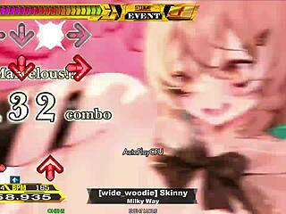 yo, wanna dance with this skinny hentai babe showing off her big tits in ddr?