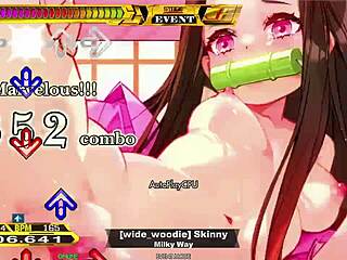 yo, wanna dance with this skinny hentai babe showing off her big tits in ddr?