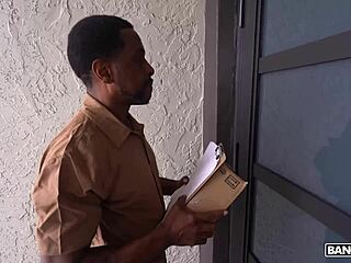 yum thee boss shows off her huge round ass before she takes a monster cock in all positions