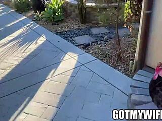 Petite girl cums on big ass in pov blowjob 😍