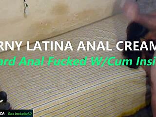 horny latina anal creampie - hard anal fucked with cum inside tight pussy cowgirl orgasm amateurs