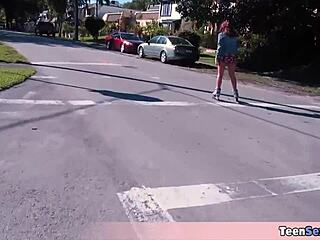 Does the rollerskate chick risa get fucked by a stranger?