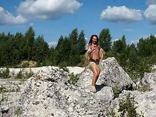 Whoa! Check Out This Topless Dance in a Quarry!
