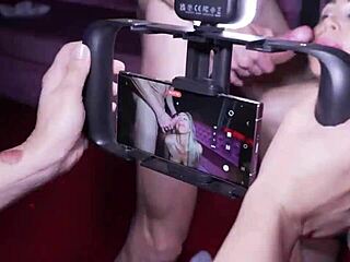 yo, hot blonde and brunette banged at swinger club backstage