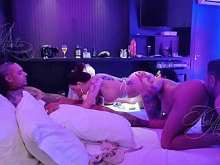 We brought friends to the motel for a couple swap all night.