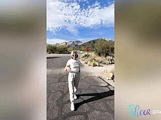 Petite MILF Reviews Red BDSM Room on Road Trip