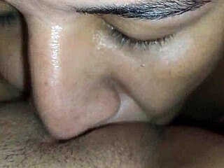 nice eye contact while eating my wife's pussy before that sensual missionary fuck, feeling the quickie passion with her big ass.