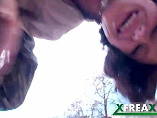 Ukrainian Lina Arian Heats Up in Park Before Intense Gang Bang with Three Guys