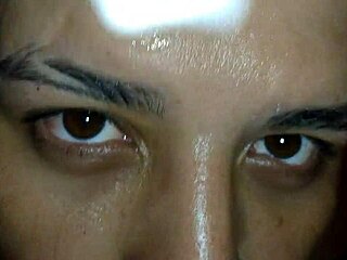 nice eye contact while eating my wife's pussy before that sensual missionary fuck, feeling the quickie passion with her big ass.