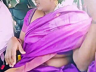 Indian saree housewife gets steamy with car driver in telugu dirty talk! 🔥