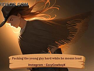 fucking that young guy hard as he moans loud