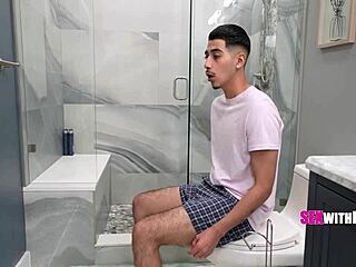 slutty teen 18+ blows step bro diego perez for laundry help. sasha tatcha joins in.