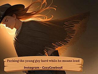 fucking that young guy hard as he moans loud