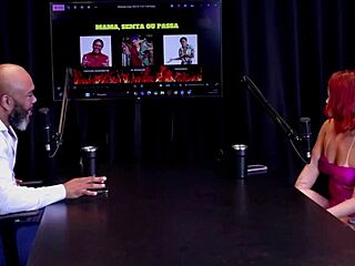 Latina teen in sheer red answers never have I ever, fucked by three with dirty talk