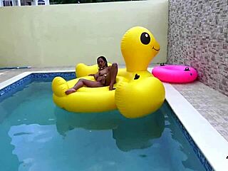 Maxine X Intensely Plays With Her Wet Pussy While Sunbathing By The Pool