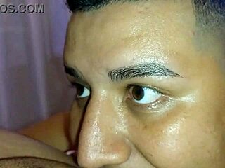 nice eye contact while eating my wife's pussy before that sensual missionary fuck, feeling the quickie passion with her big ass.