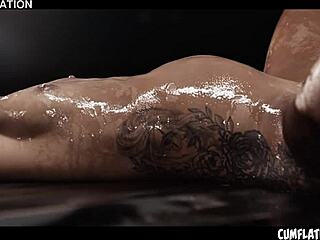 latina cum slut black angel gets extreme creampie, cumflation, gooning with pussy squirt