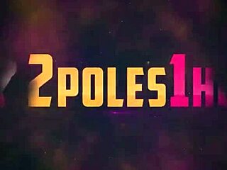 Busty Heston rides hard in interracial threesome with double vaginal spitroast action. Her monster cock partners dominate every angle.