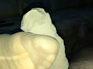 filling nylonsocks with cum after stocking footjob 😈