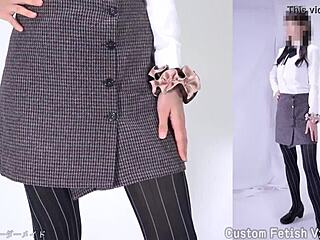 pantyhose fetish exploration in stockings and skirt