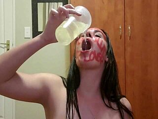 Self Punish Pissing Slapping Gagging with Dirty Talking