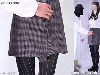 pantyhose fetish exploration in stockings and skirt