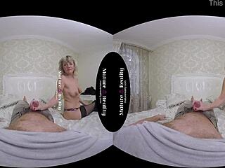 Mature blonde rides cowgirl style in reality POV blowjob session.